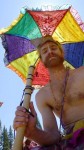 Nikolas: The face and body paint and rainbow parasol were the crowning glory on this very put together, mythical, woodsgod.